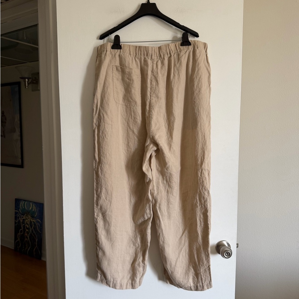 Quince Driftwood Ivory 100% European Linen Pants size XL EUC - Picture 2 of 5